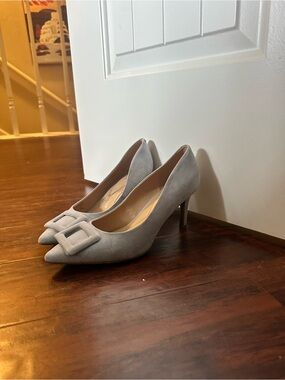 Alfani Light Blue Suede Kitten Heels